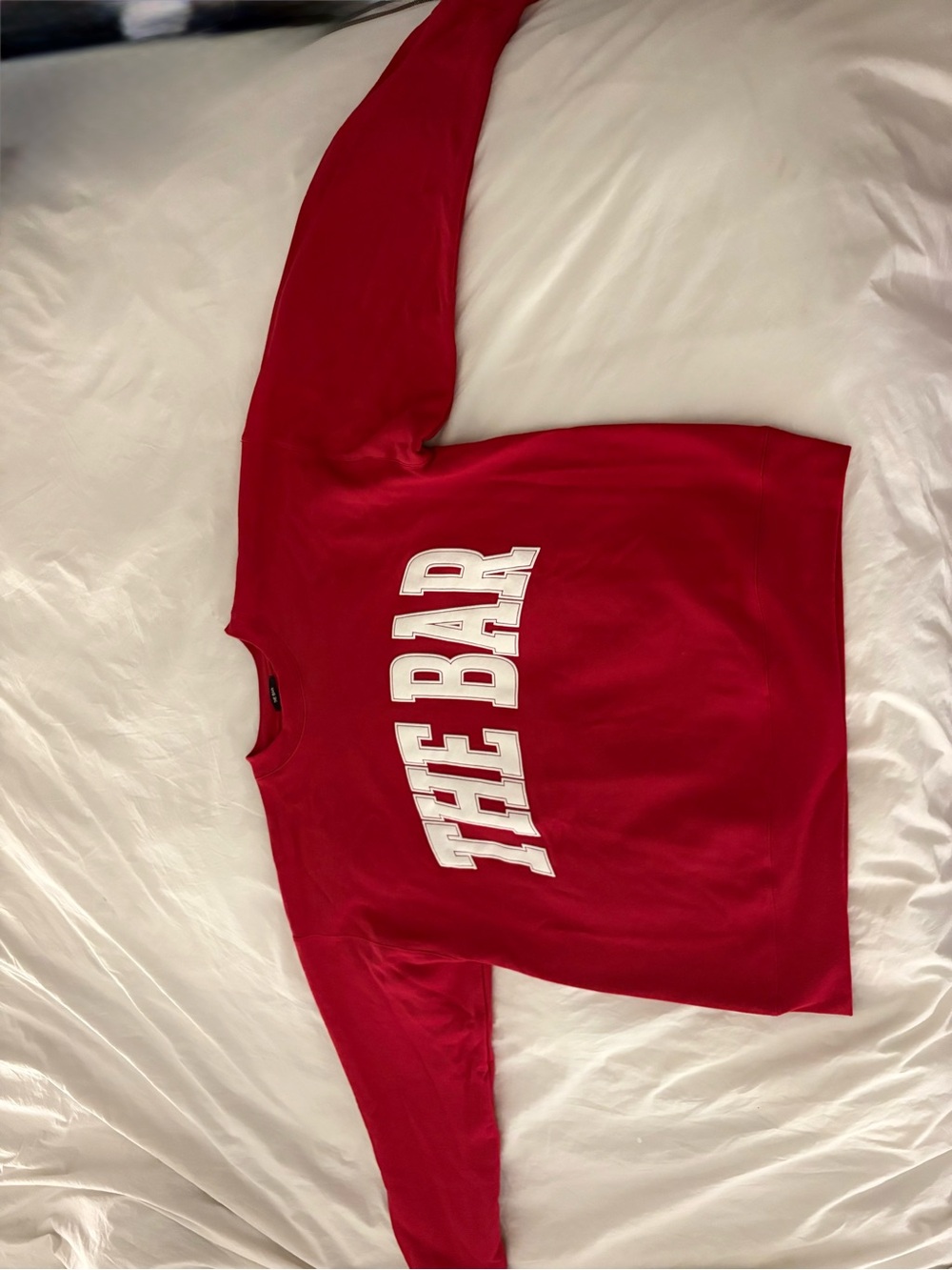 The Bar Red Oversized Graphic Sweatshirt with White Logo - Picture 3 of 4